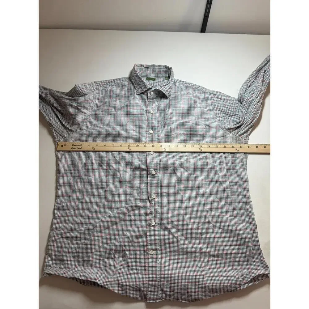 Sid Mashburn Shirt Large Long Sleeve Button Up Multicolor Check Cotton - Picture 4 of 5